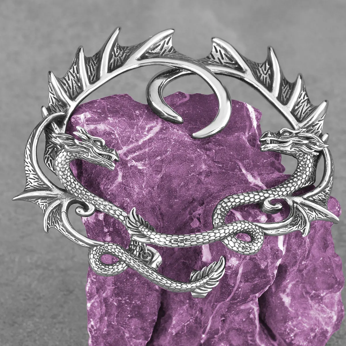 الفولاذ المقاوم للصدأ التنين لف انخفاض الأقراط الرجال شخصية أجنحة تميمة أقراط النساء مجوهرات حفلة تنكرية