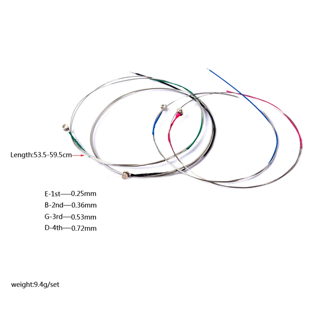 4Pcs Violin Strings Silver Coated Steel Core for Perfect Tone Rich Sound Clarity Increased Brightness Violin Parts Musical