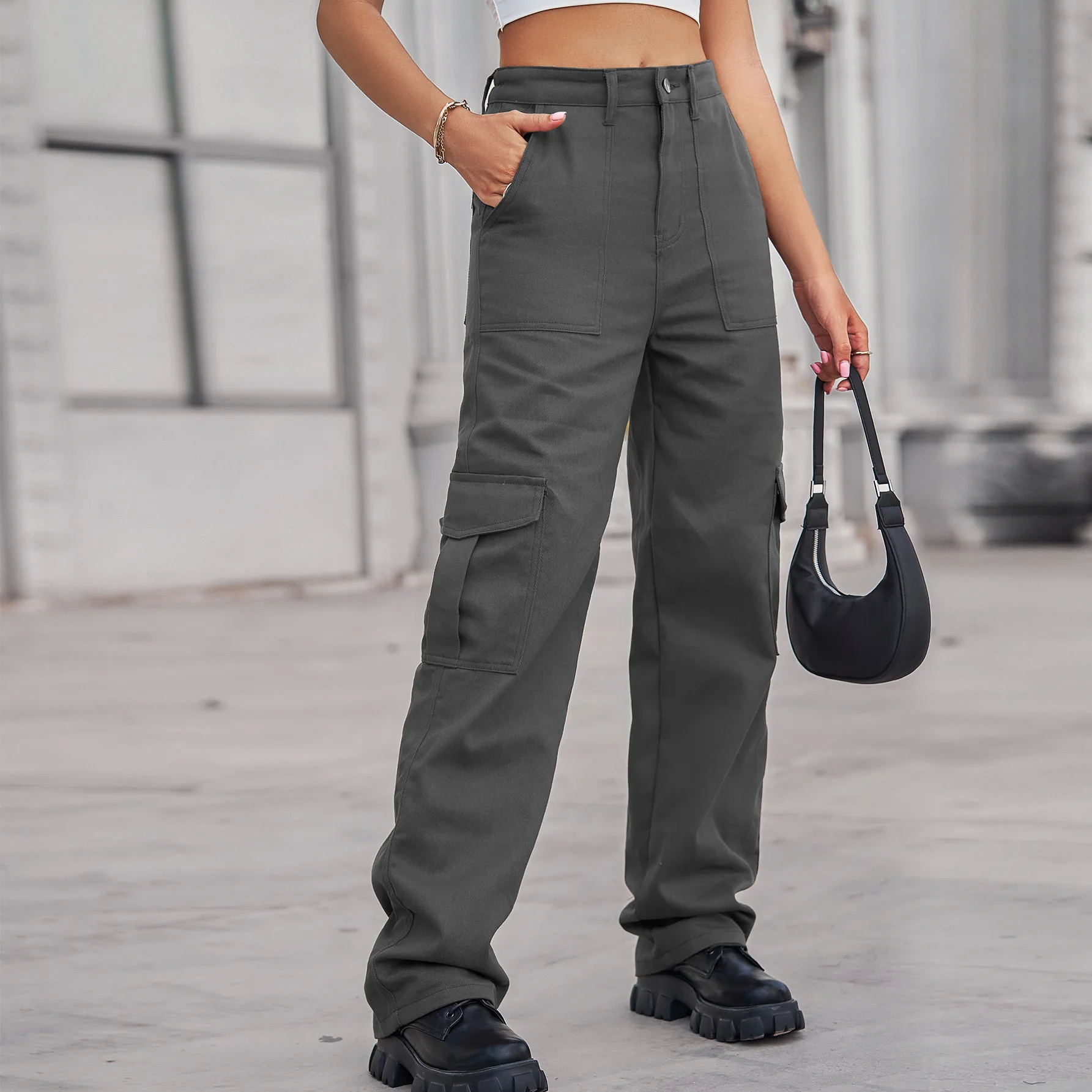 Chic INS Denim Pants Female St - Women'S Fashion Utility Pants ulasan dan harga