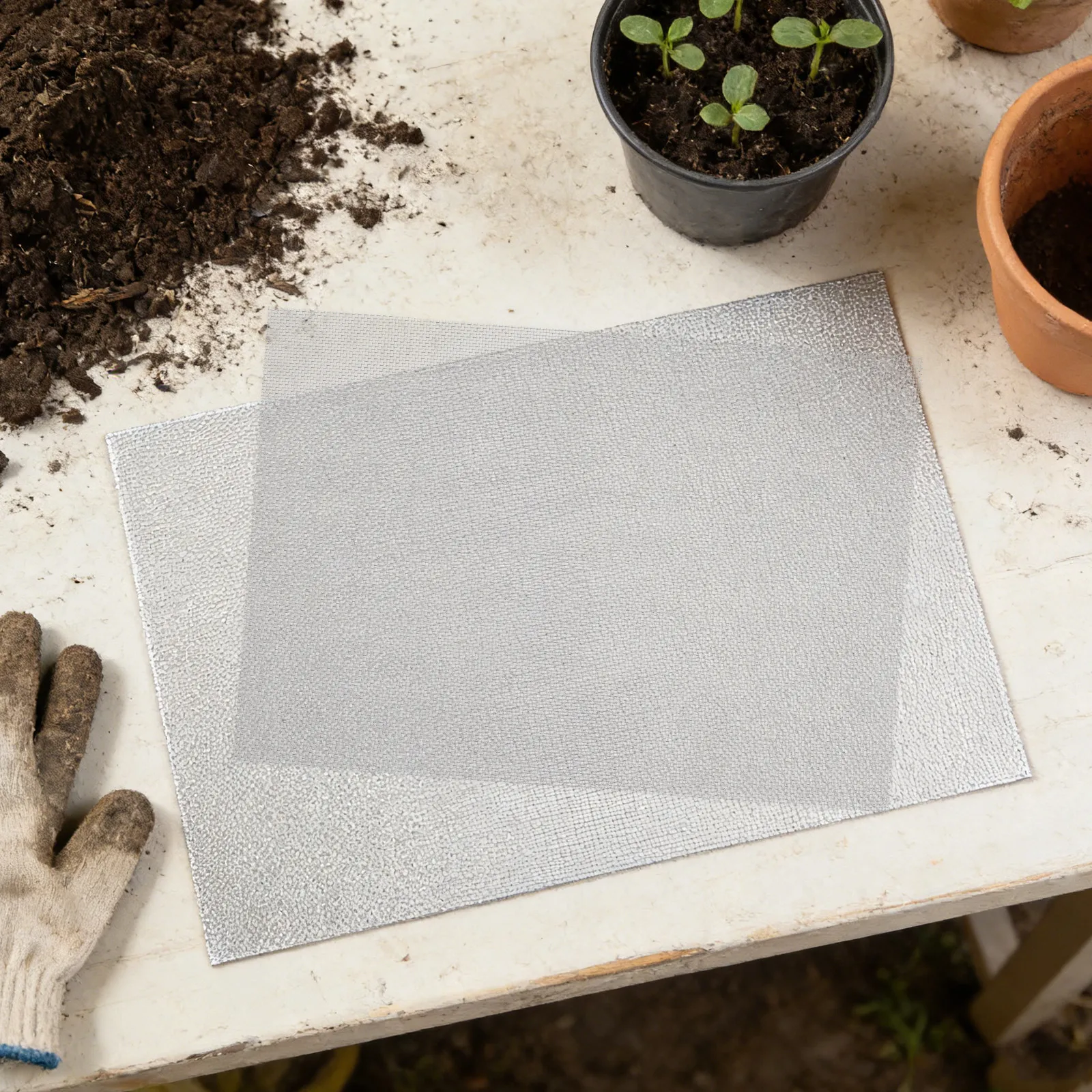 4Pcs Seed Sprouting Tray Mesh Liner Stainless Steel Reusable Germination Tray Mesh Mat Microgreens Vegetable Growing Pad