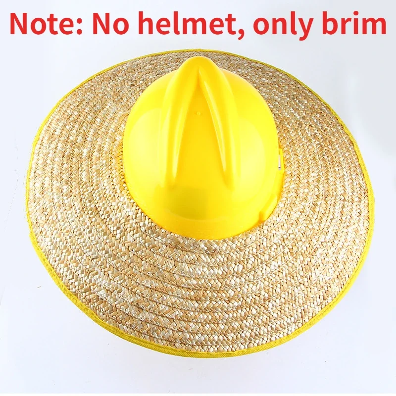 Safety Helmet Visor Construction Site Sun Visor Large Straw Hat Sun Visor Breathable Topless Wheat Straw Construction Hat