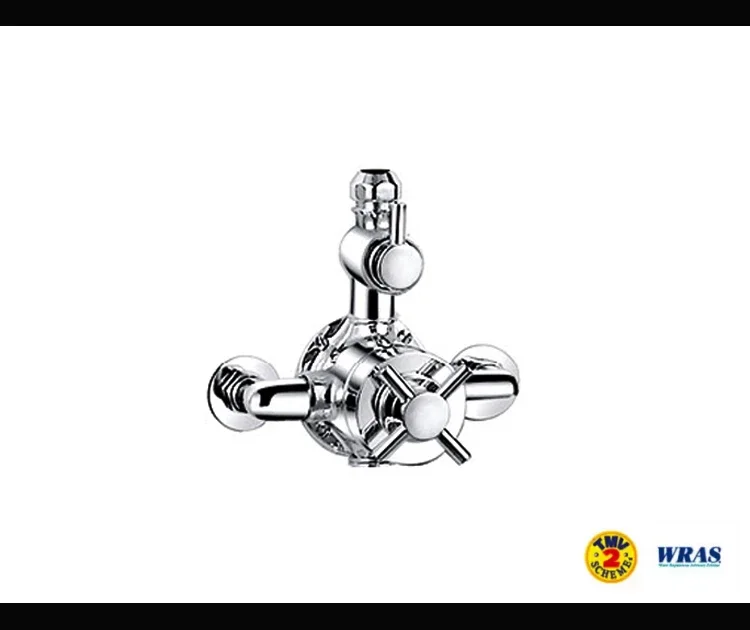 UK Style Classical Brushed Wras Brass Thermostatic Mixer Shower Valve Diverter