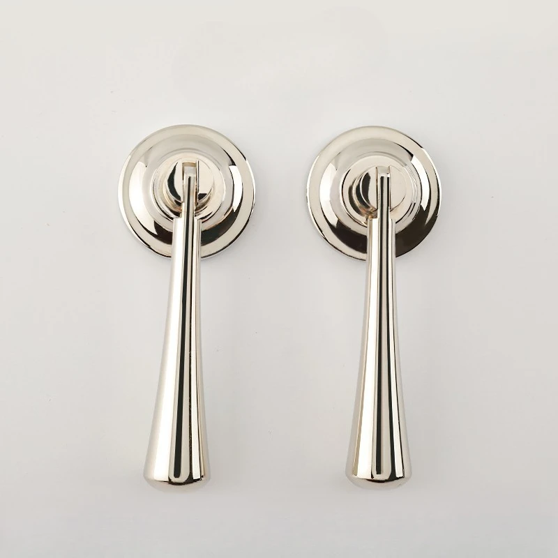 Luxury Electroplated Titanium Silver Brass Wardrobe Handles French Antique Style Cabinet Drawer Pulls for Home Decor