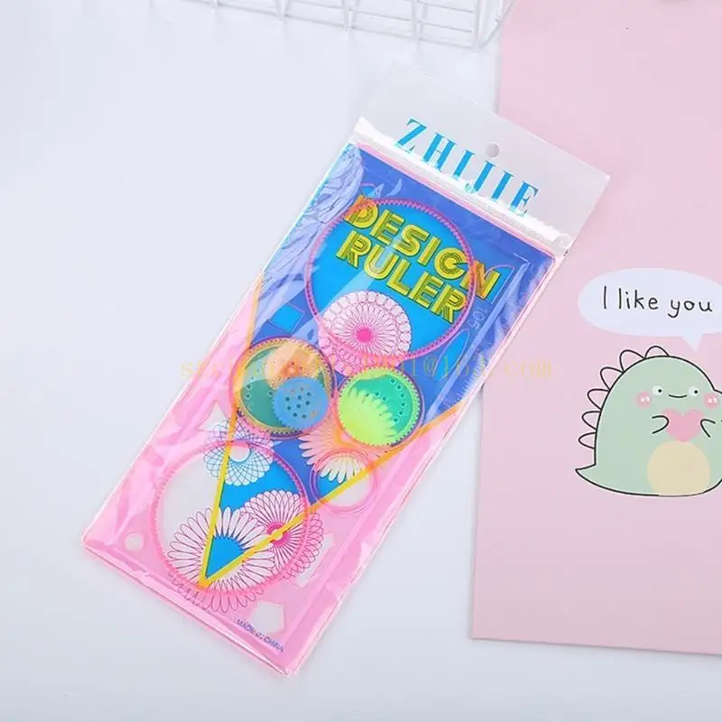 62KA 7PCS Mẫu bản vẽ hình học, soạn thảo các công cụ đo lường, hình dạng thước kẻ bằng nhựa cho kiến ​​trúc, văn phòng
