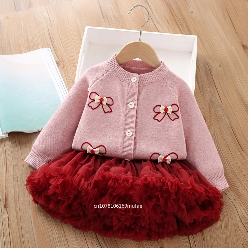 girls-sweater-set-autumn-and-winter-new-little-girl-bow-knitted-cardigantututwo-piece-skirt-set
