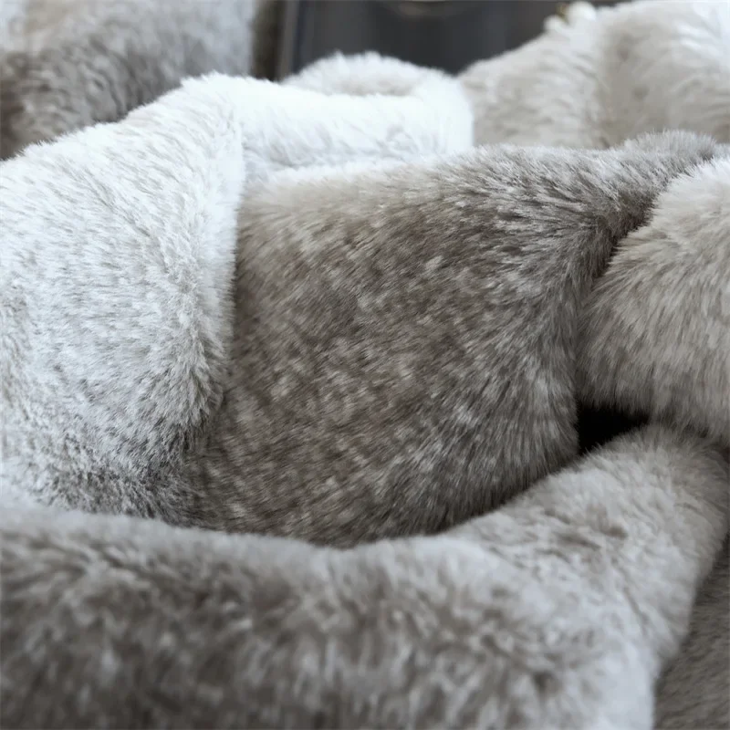 2024 new cloud mink Nordic style double-sided blanket high-end composite rabbit fleece fleece blanket