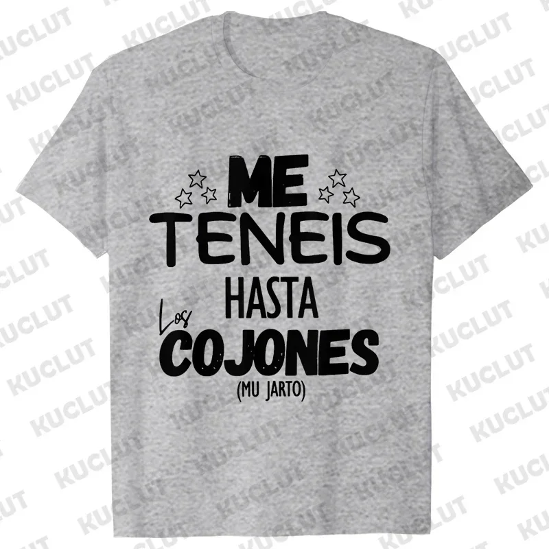 أنت لدي ما يصل إلى الكرات للجنسين تي شيرت مضحك العبارات الإسبانية نكت تيز لينة النساء الرجال الملابس المتضخم قصيرة الأكمام المحملة #5