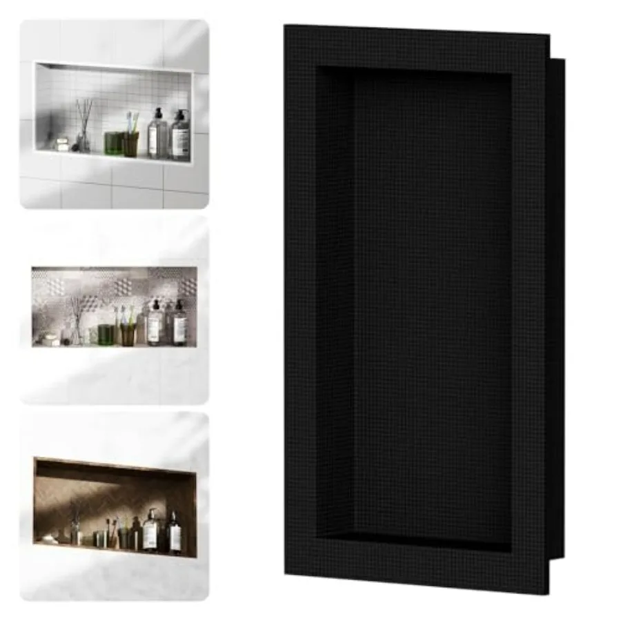 

Встраиваемая ниша для душа XPS 16x28 см, готовая к укладке плитки, черная, водонепроницаемая, для ванной комнаты