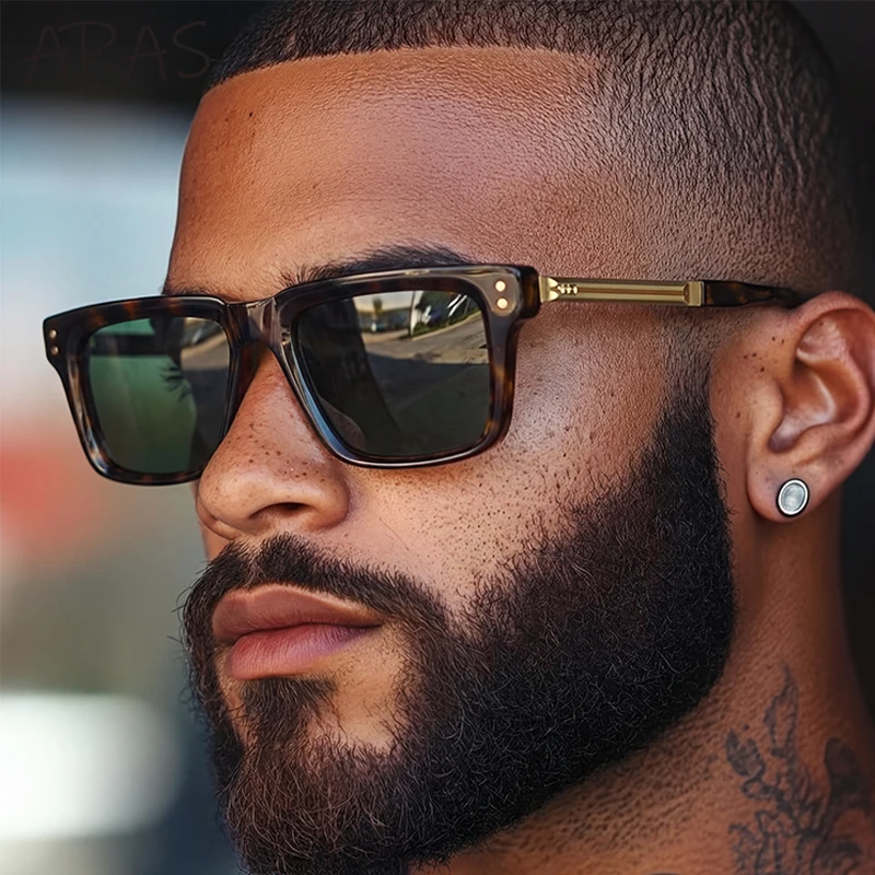 

Fashion Vintage Square Polarized Sunglasses Men 2025 Luxury Brand Steampunk Driving Sun Glasses Outdoor Eyewear For Male Shades