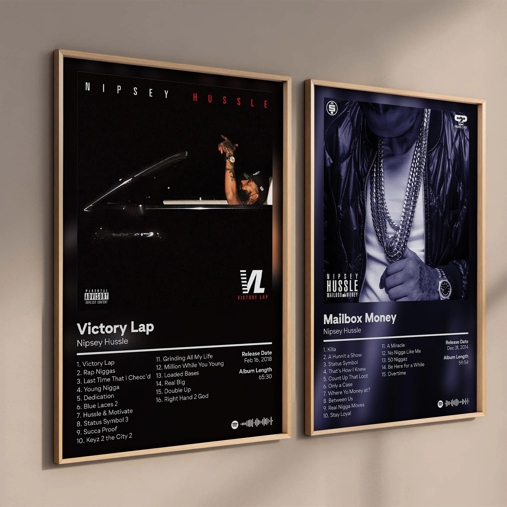 Pop Rap Music Album Cover Nipsey Hussle Poster Aesthetic Rapper Hip Hop Rock Mailbox Money victory Lap Canvas Home Wall Decor