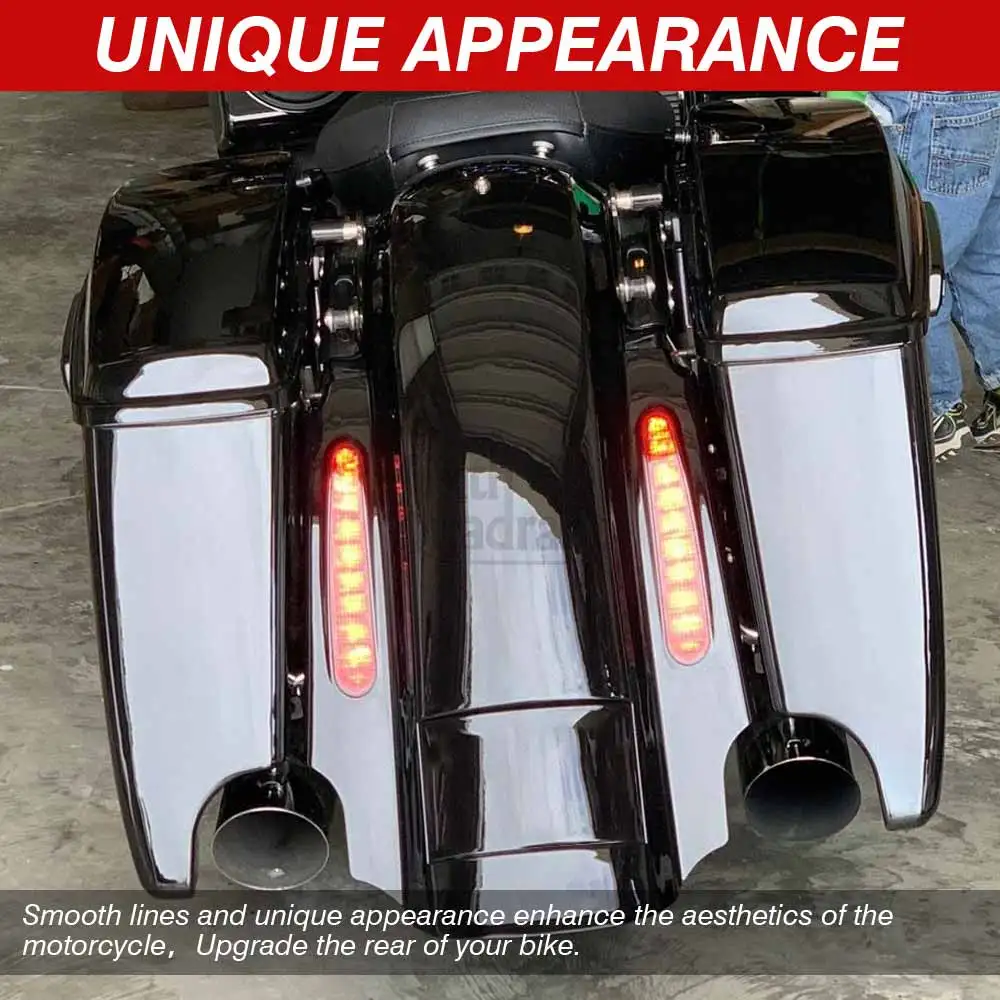 نظام حاجز خلفي ممتد للدراجة النارية مع ضوء LED لدراجة Harley Touring Road King Electra Street Glide FLHTC FLHR FLTR 93-2008 #6