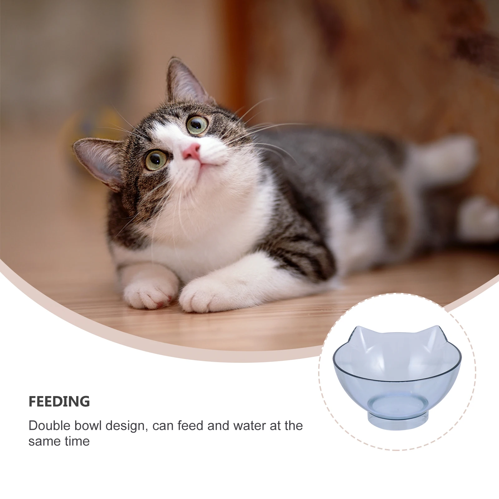 

Transparent Elevated Plastic Pet Bowl For Cats Dogs Anti- Dish With Stand Durable Food Water Container Small Pets Kitten