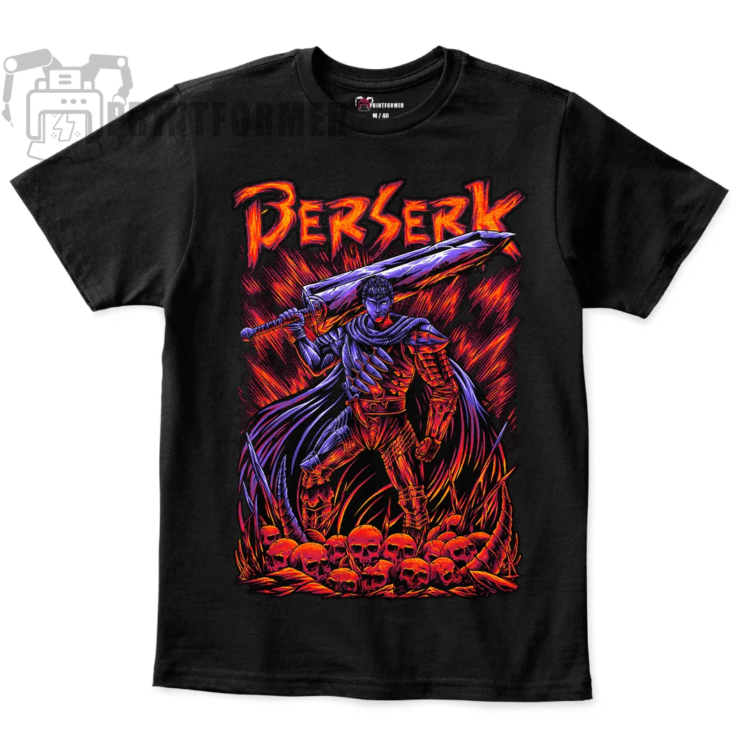 Berserk T-shirt Manga Strip Guts Berserker Armour Anime Shirt T-Shirt 100 Cotton