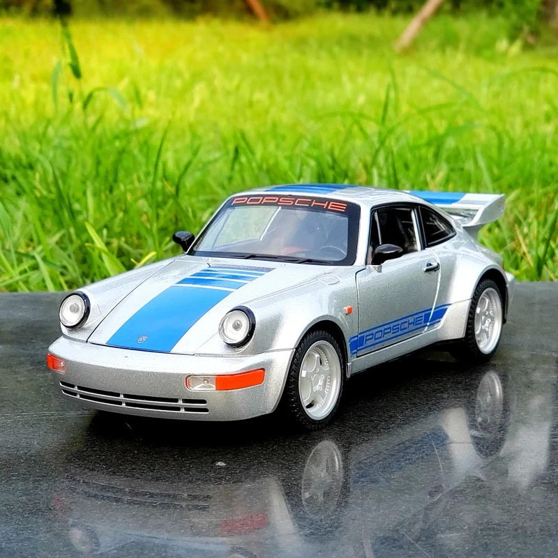 

1:24 Porsche 964 Carrera RS High Simulation Diecast Metal Alloy Model car Sound Light Pull Back Collection Kids Toy Gifts