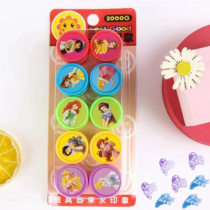 Disney Princess Seal Stamp Party Favor Gifts Snap Braclet Sticker Cake Topper for Kids Boy Birthday Party Giveaway Souvenir Gift