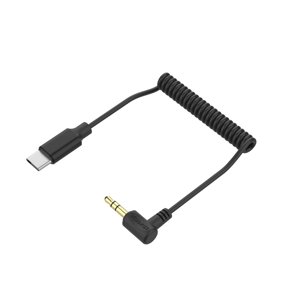 كابل إخراج الصوت Comica CVM-D-UC II 3.5 ملم TRS إلى USB-C 60 سم مع شريحة ADC، طرف مطلي بالذهب، مادة TPU لنظام Android