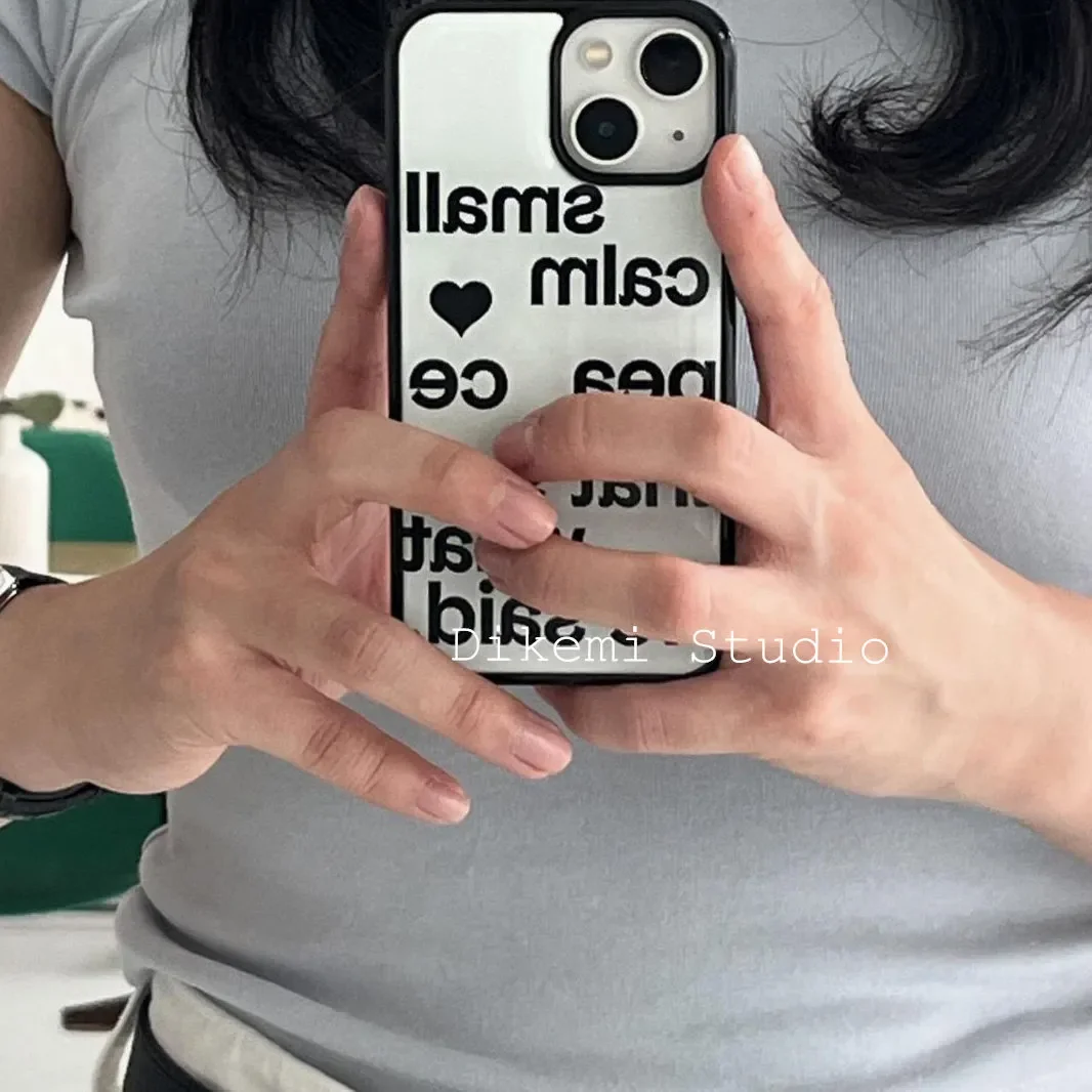 Korean Ins Niche Minimalist Temperament Letter Creative Trendy Phone Case For iPhone 17 Air 16 15 14 13 12 11 Pro Max Plus Cover
