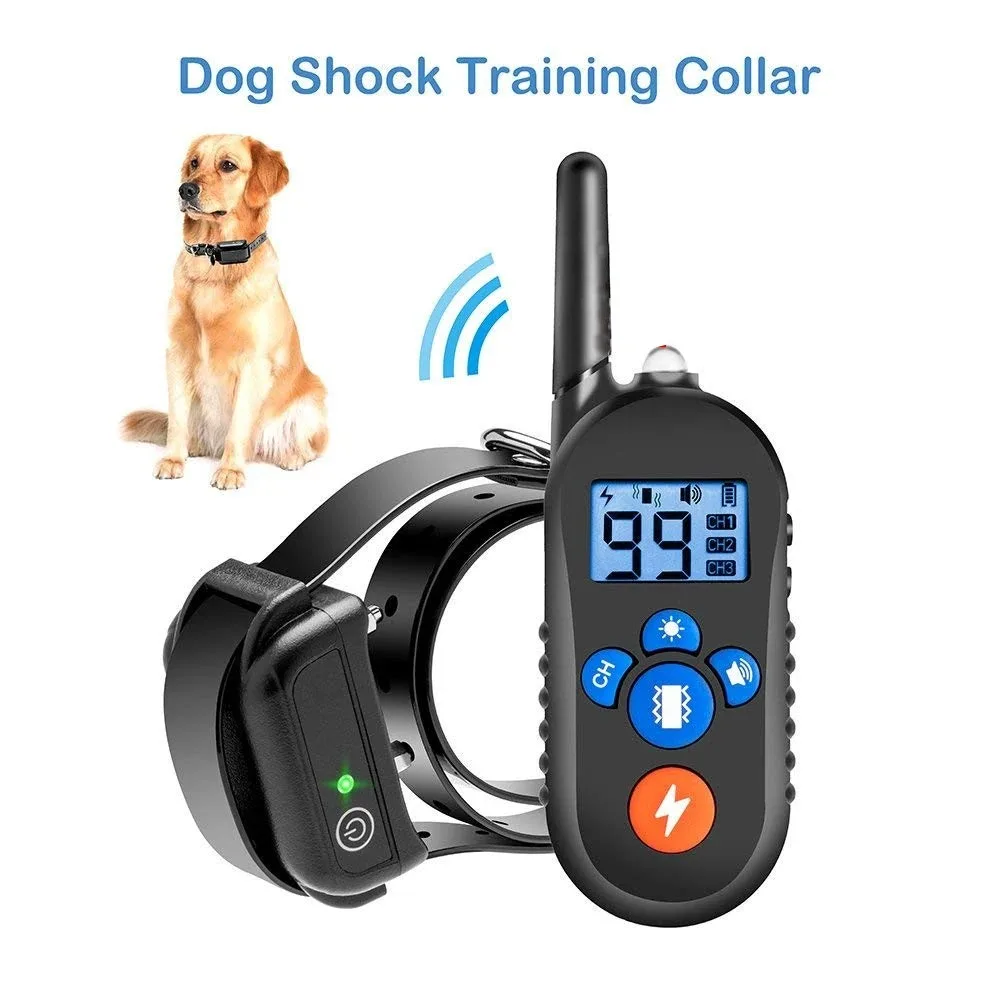 Electric Dog 800m Training Collar Remote Control Waterproof Pet Dog Bark Stop for All Size Shock Vibration Electric Shocker