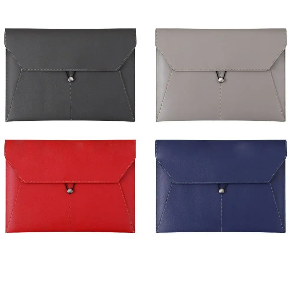 Large Capacity A4 Business Leather Document Bag Simple Waterproof Storage Data Bag Portable Thickened Data Archive Bag School