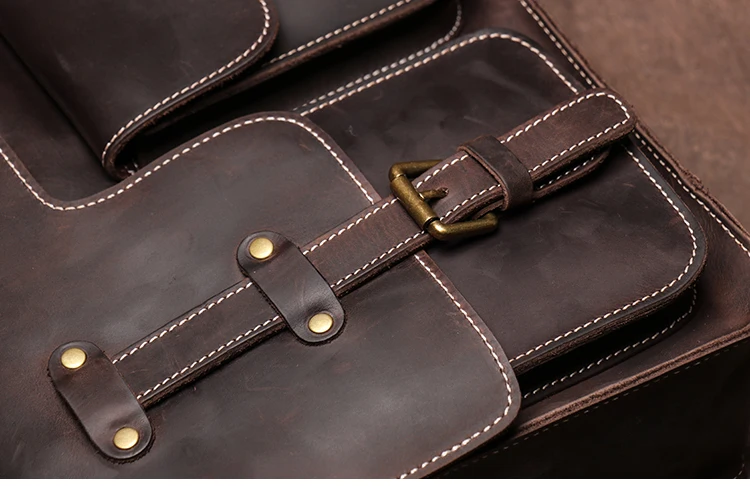 LUOKIR Echte Hohe Qualität Crazy Horse Rindsleder Schulter Umhängetasche Männer Leder Deluxe Sling Messenger Tasche Für 12,9 Zoll IPad – Detail 14