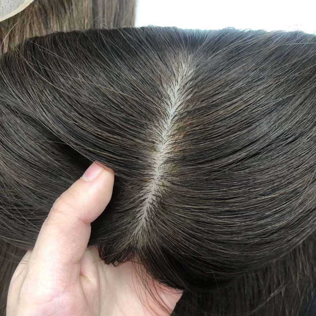 Hstonir Natuurlijke Haar Sluiting Toupetje Vrouwen Topper Europese Remy Haar Top Stuk Zijde Basis Silky Menselijk Haar Stukken TP56