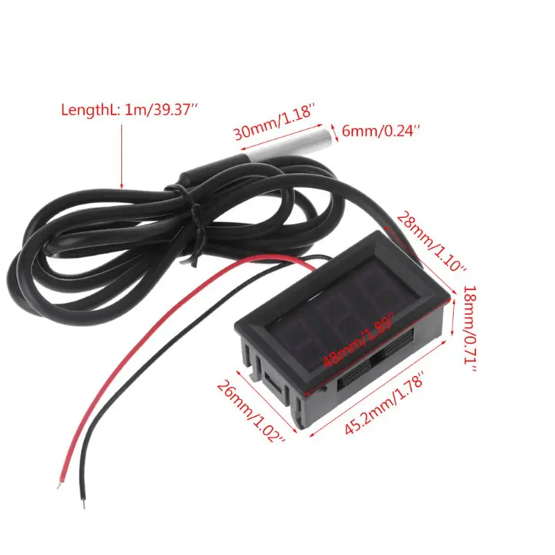 A2UD Waterproof Digital Thermometer -55℃ to 125℃ Temperature  Probe 12/24V