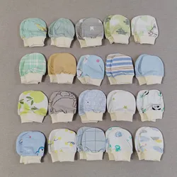 5 Pairs Baby Mittens Newborn No Scratch Mittens For Baby Set Cotton 0-3 Months Baby Gloves For Boy Girl Random Delivery
