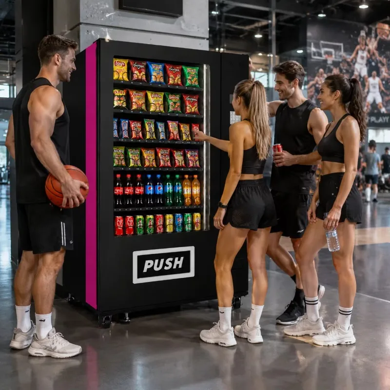 Snack Drink Combo Vending Machine Coin Bill Card Operated Spiral Retail Machine for School Hotel Airport
