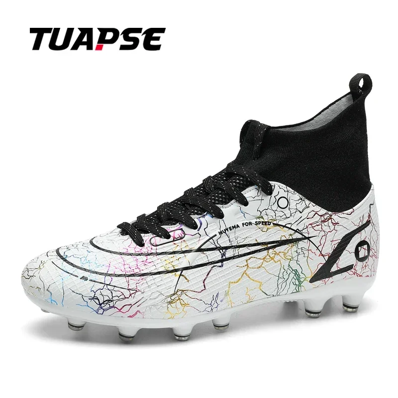 TUAPSE Men's Soccer Shoes FG/TF Training Breathable Comfortable Anti-Skid Youth Adult Professional Grass Cleats Size 31-48