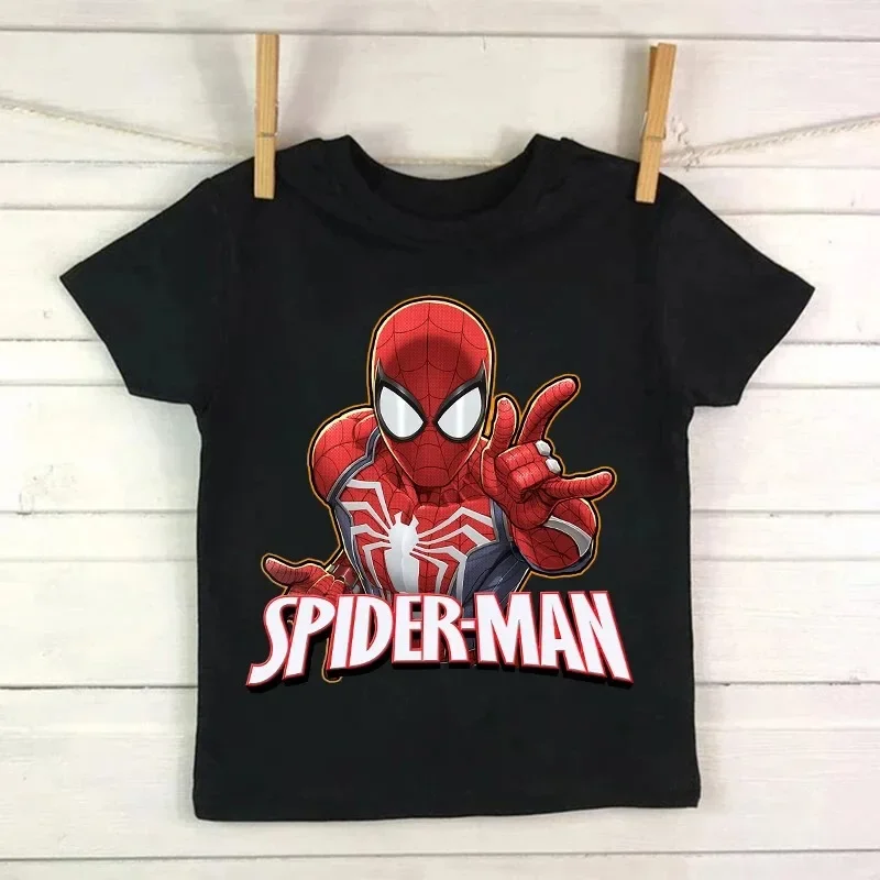 

Cute Funny Cartoon Super Hero Spiderman T Shirt Children Kids Cotton T Shirts Boys Girls Baby Harajuku Graphic Short Sleeve Tops