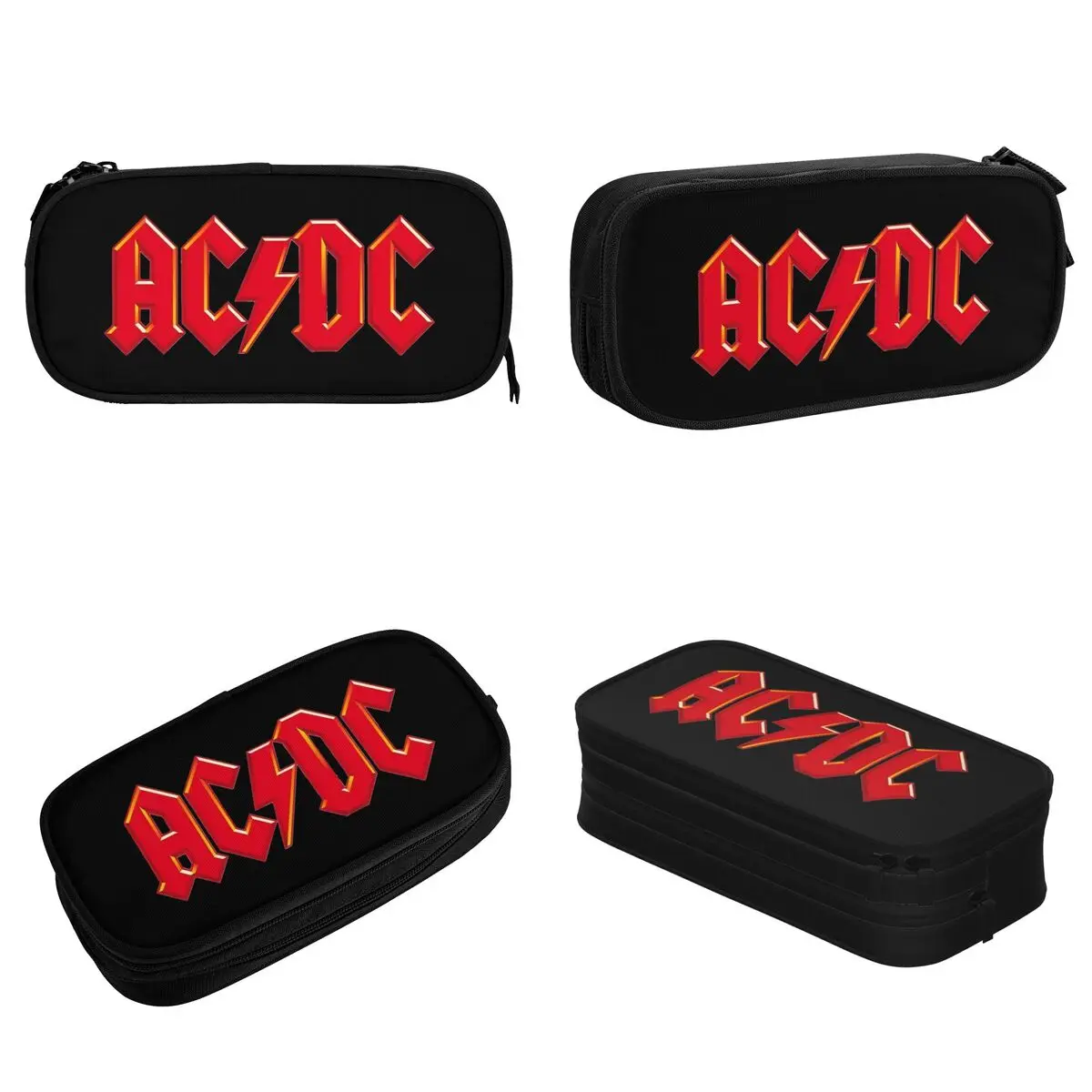 Cute AC DC Shoot To Thrill Pencil Case Concert Pencil Box Pen Kids Big Capacity Bag Office Zipper Accessories