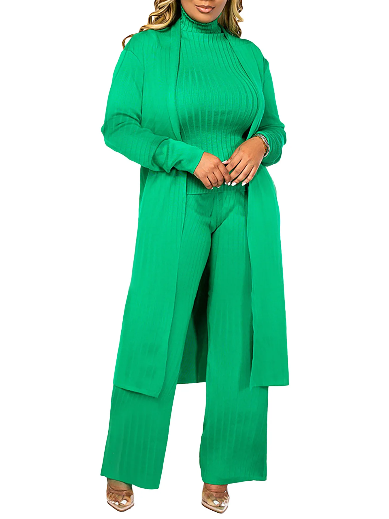 D8627 New Product European and American Fashion Autumn/Winter Casual Set Three Piece Set Available in Multiple Colors