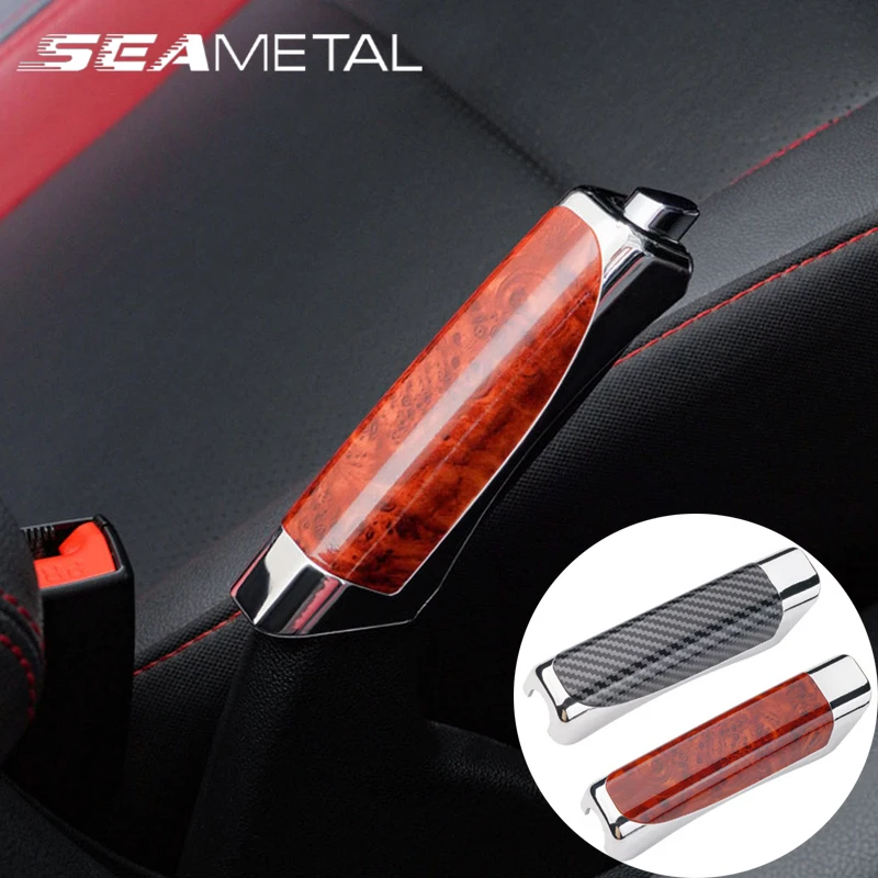 SEAMETAL Auto Handbremse Abdeckung Carbon Faser Handbremse Griffe Schutz Abdeckungen Innen Auto Hand Bremse Dekoration Abdeckungen Zubehör