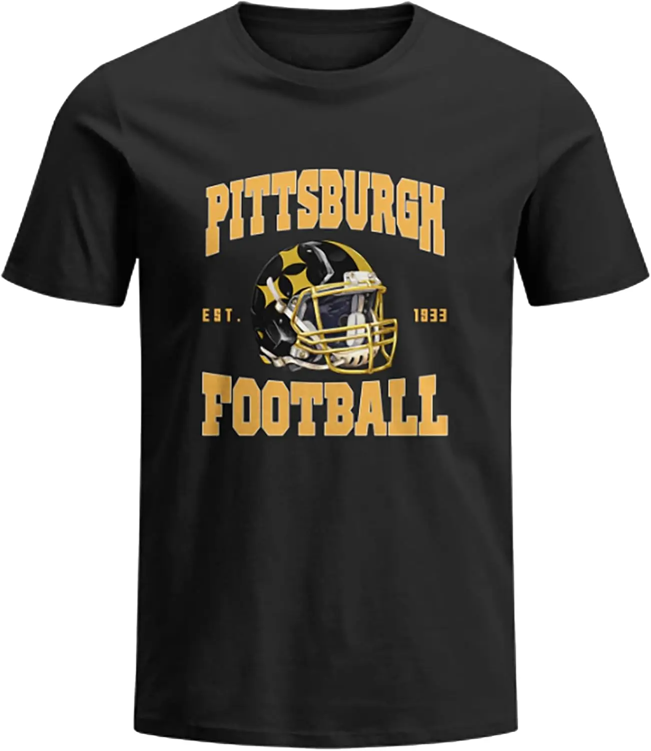 Pittsburgh City T-Shirt for Men Short Sleeve Vintage Printed Apparel Tshirt Football Sports for Adult