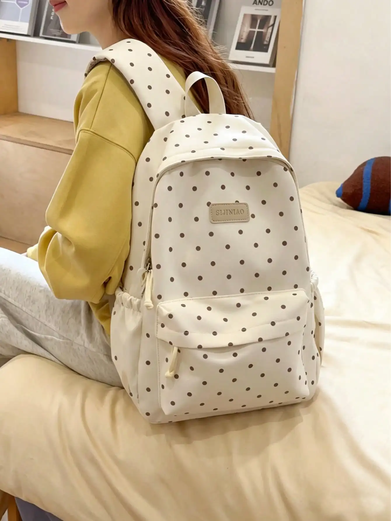 

1Pc Back-To-School Stylish Classic Basic Solid Color Backpack, With Laptop Compartment Bookbag,Adjustable Straps & Spacious Mult