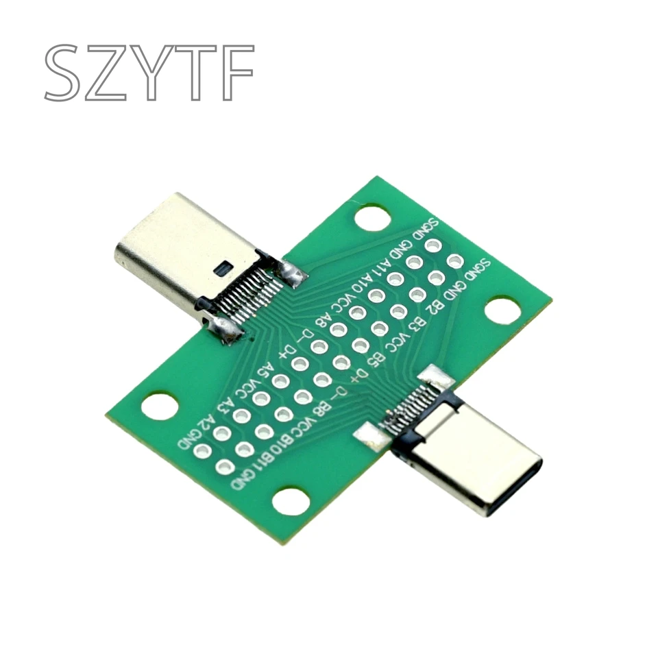 Type-C Male To Female USB 3.1 Test PCB Board Adapter Type C 24P 2.54mm Connector Socket For Data Line Wire Cable Transfer