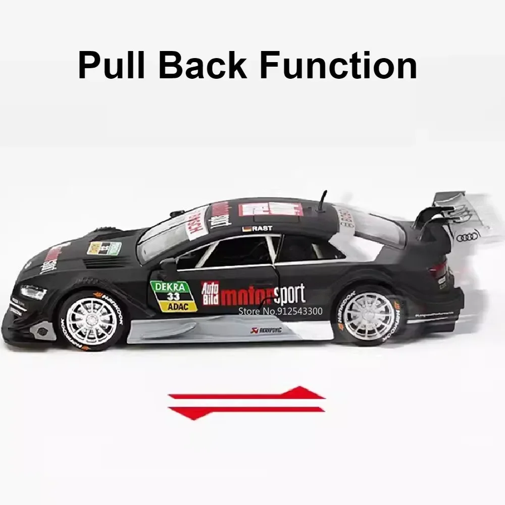 CCA 1/32 Audi RS5 DTM Racing Car Model Toy Metal Pull Back Sound Light Simulated Alloy Cars Model Children Toys Gifts Collection