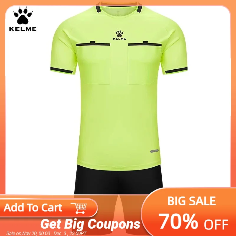 

Kelme Football Referee Suit New Breathable Short-sleeved Personalized Custom Referee Jersey Outdoor Sports Suit