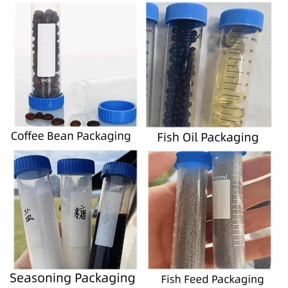 5PCS Plastic Camping Spice Bottles Airtight Transparent Seasoning Containers with Measured Scale Leak-proof Travel Spice Vials
