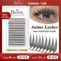 Befer Beauty Anime Lashes 240 Clusters Manga Style Feather Lash Flora Cat Eye Eyelashes 8-15mm C/D Curl Lash Extensions Supplier