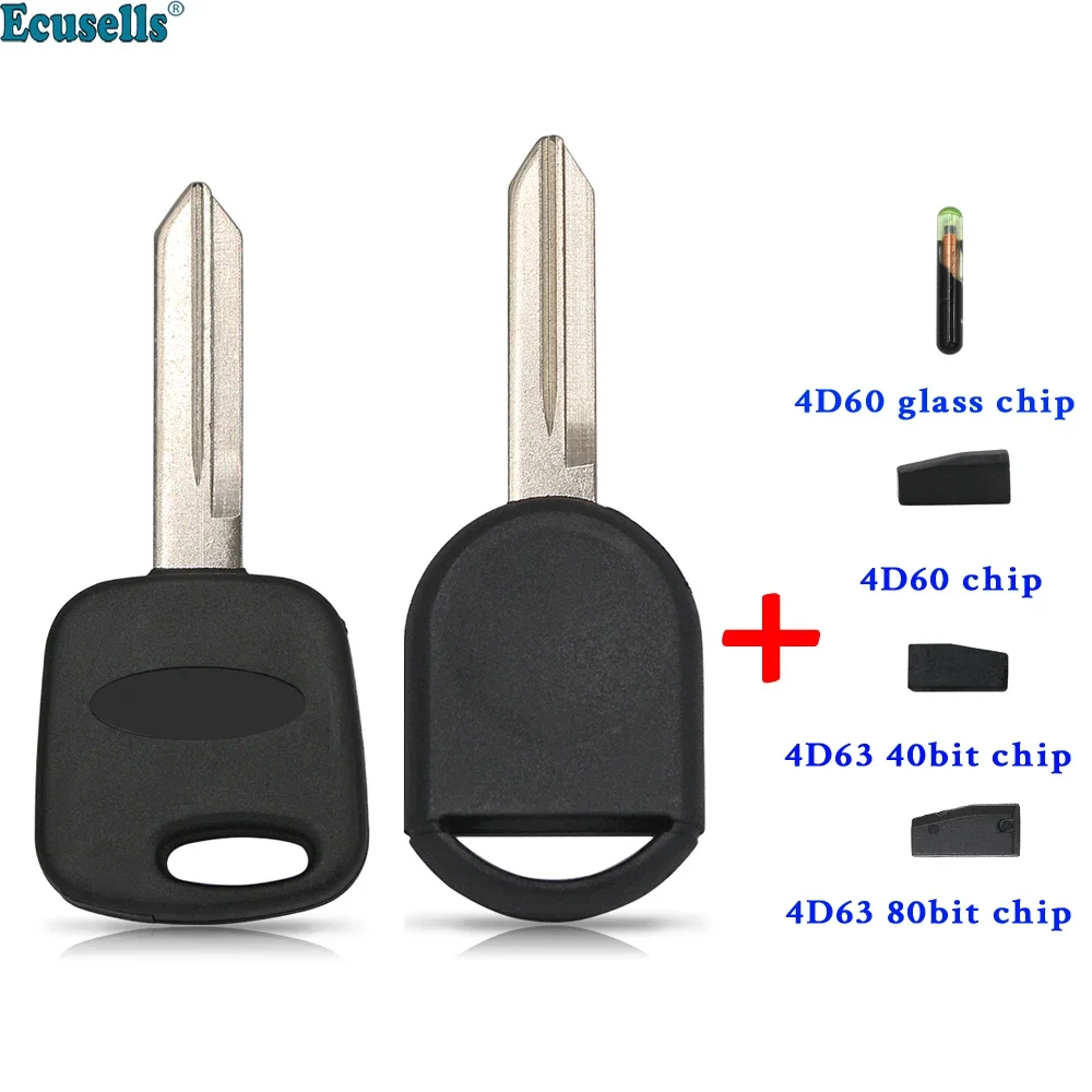 

Transponder Key Shell with Chip 4D60 4D63 for FORD Fusion Edge Mustang Focus Expedition F150 F250 F350 with FO38 Blade