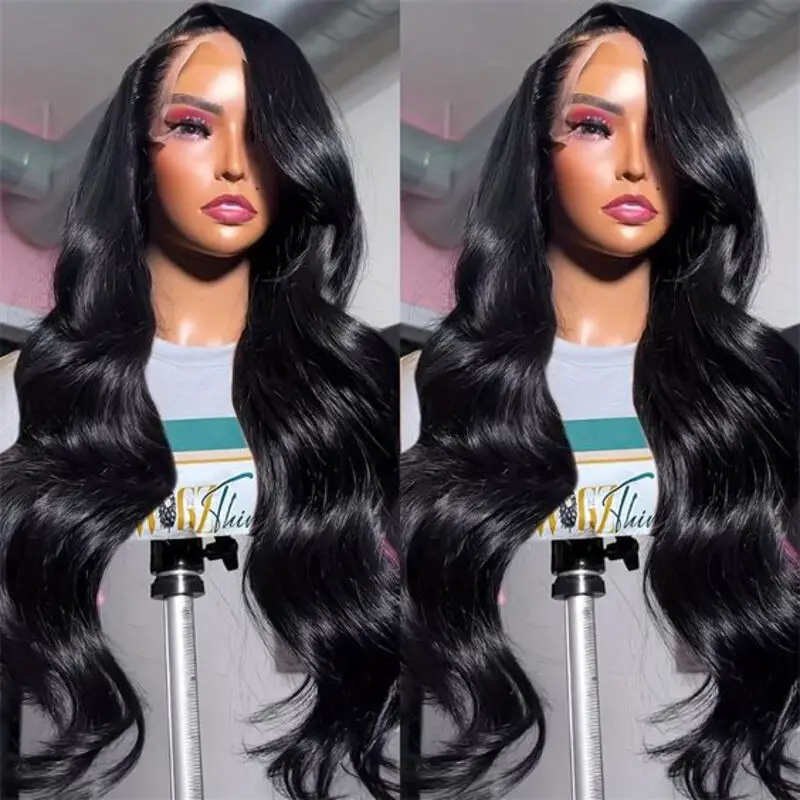 Body Wave 30 40 Inch 13x6 Lace Frontal Wig Human Hair Transparent Remy 250 Density 5x5 Lace Front Glueless Brazilian For Women