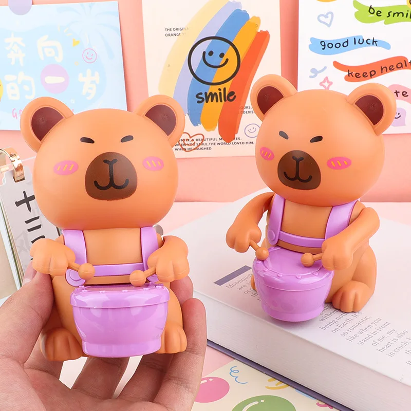 

Детский заводной барабан, капибара, игрушка, мультяшное животное, барабан, постукивание, обучение ребенка, ползание, интерактивный забавный подарок