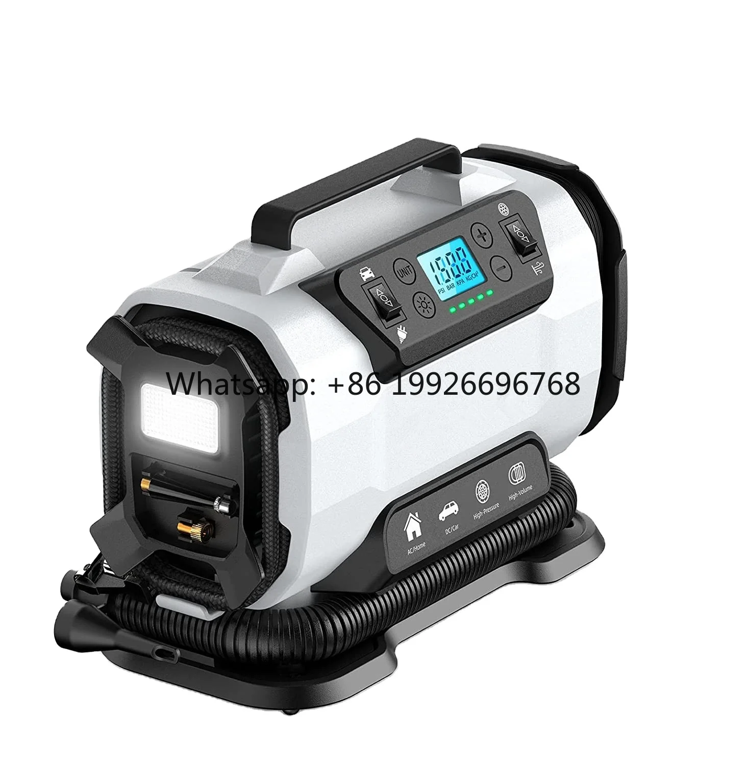 

8366SH Tire Inflator Portable Air Compressor - 12V DC/110V AC Car Tire Pump for Air Mattress Beds, Boats with Inflation and Defl