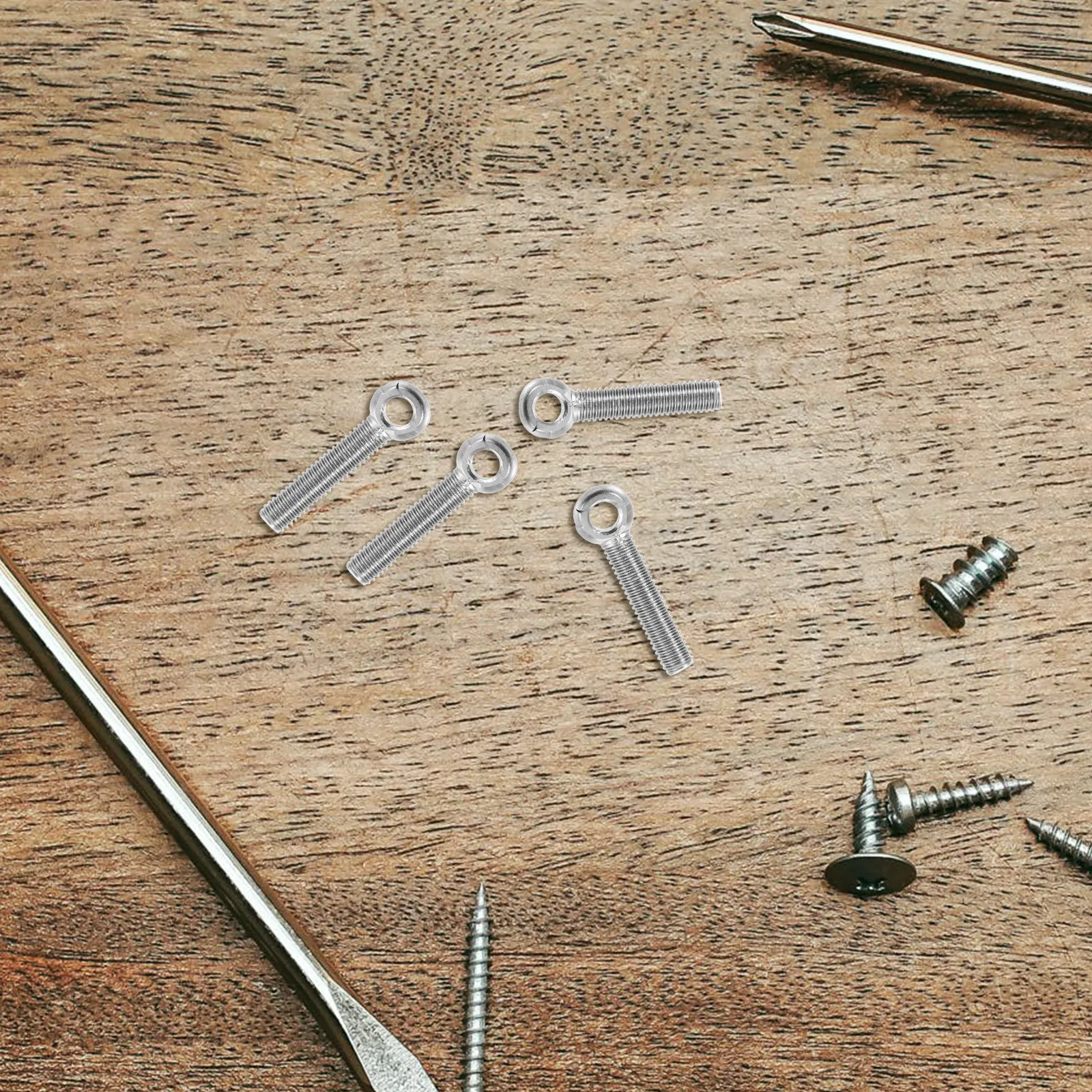 5pcs Stainless Steel Eye Bolts M5x25mm, High-Strength Threaded Lifting Ring Screws for Machinery, Rope & Patio