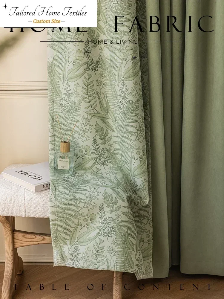 Custom Size Hand-painted Printed Splicing Curtains for Bedroom Living Room Light Luxury Blackout window Decor TWhite Tulle