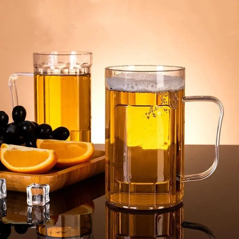 

Stylish Acrylic Beer Mug with Easy Handle Perfect for Coffee Milk and Juice