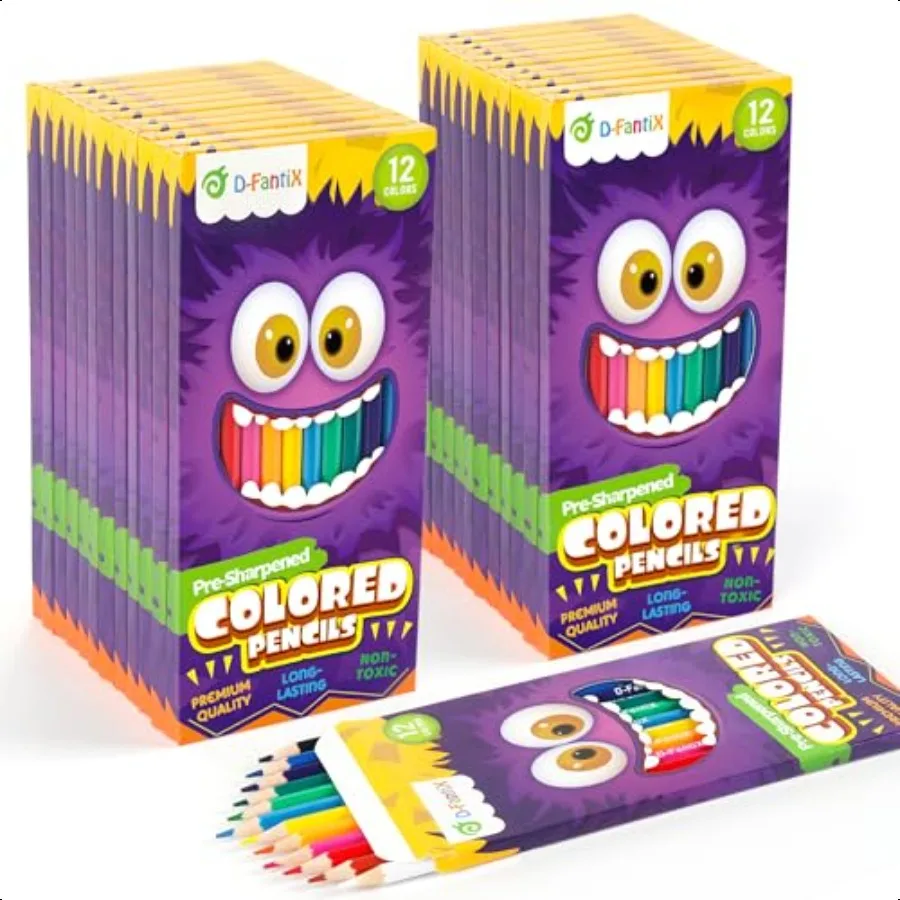 

DFantiX 24 Packs Colored Pencils Bulk 288 Count PreSharpened Coloring Pencils Set Back to School Gifts for Students Elementary