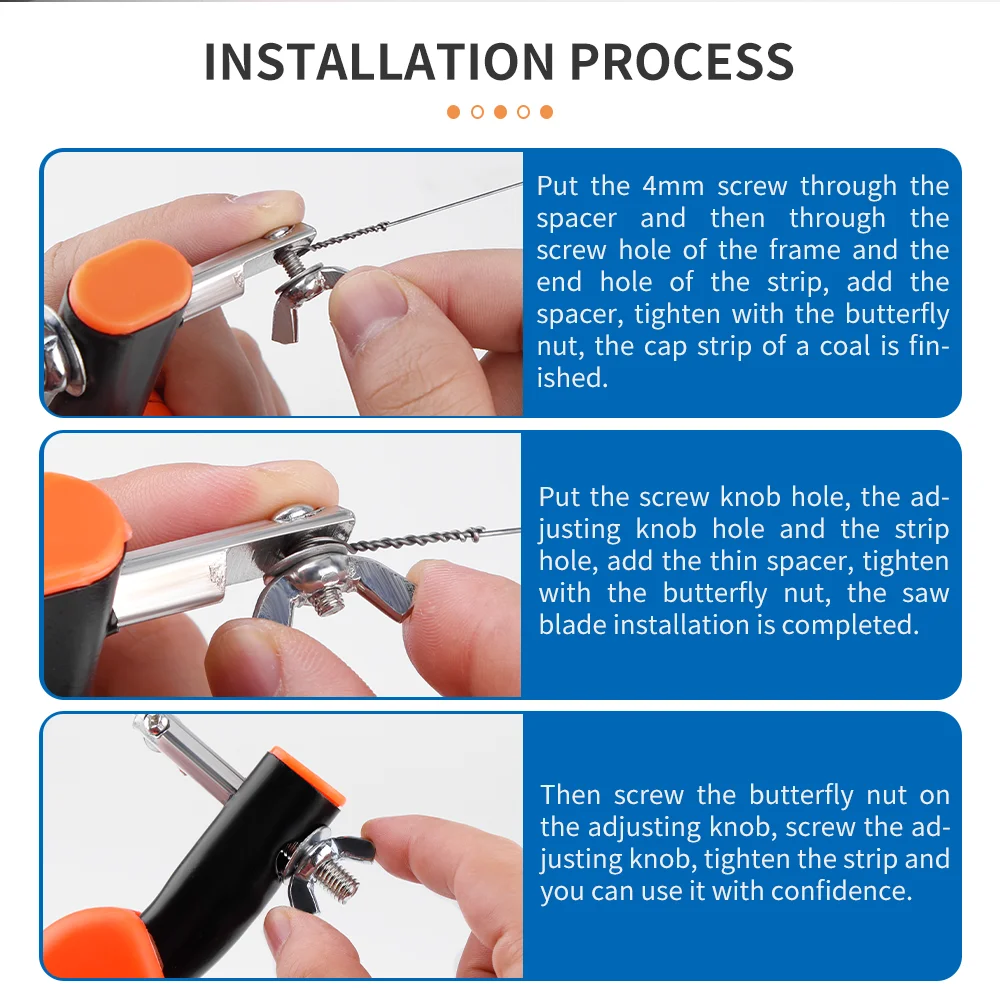 LUXIANZI Professional Hand Saw Bow U-shape Frame Sawbow for Woodworking Craft Jewelry DIY Hand Tools Adjustable Coping Jig Saw