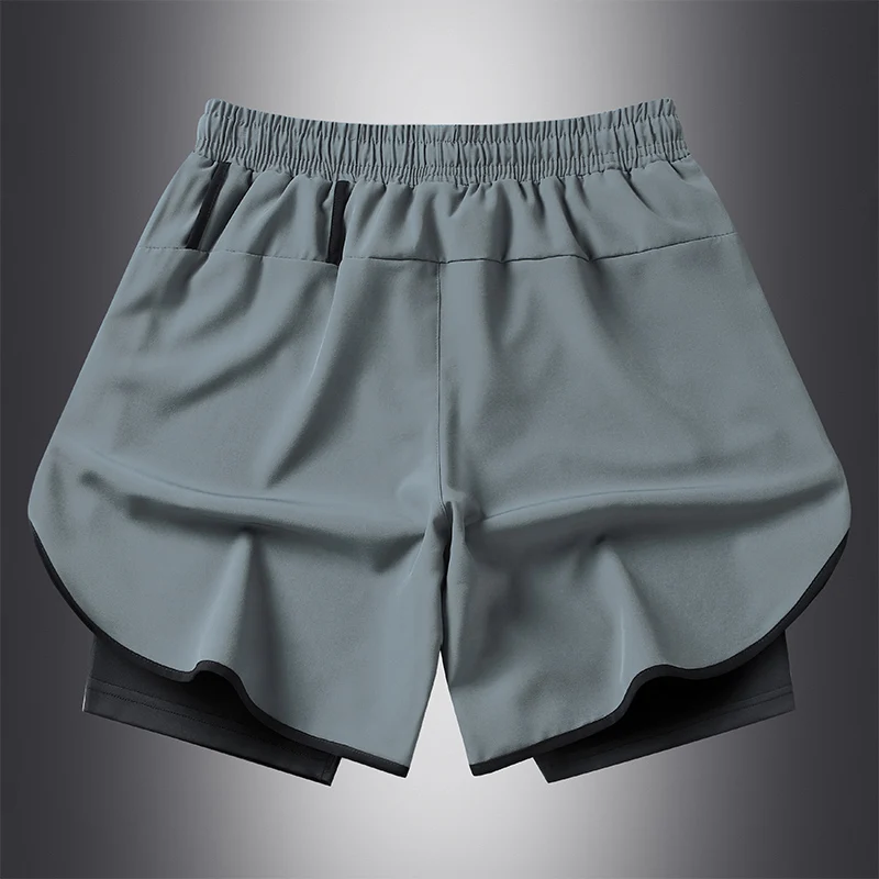 Pantaloncini da corsa mimetici Pantaloncini sportivi da palestra da uomo 2 in 1 Allenamento ad asciugatura rapida Allenamento Palestra Fitness Pantaloni corti da jogging Pantaloncini da uomo estivi